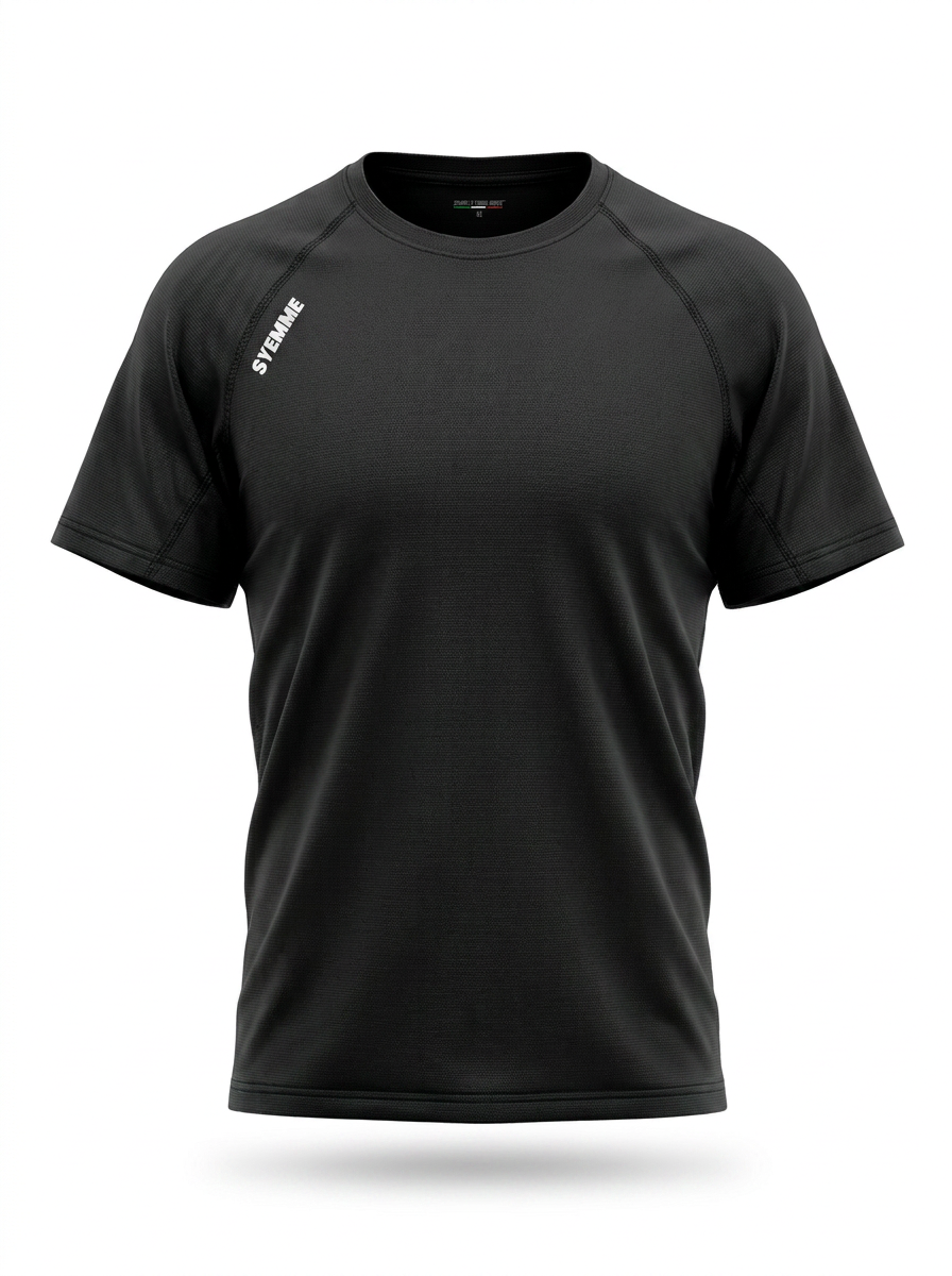 syemme t-shirt sportiva running poliestere uomo nero - foto 1