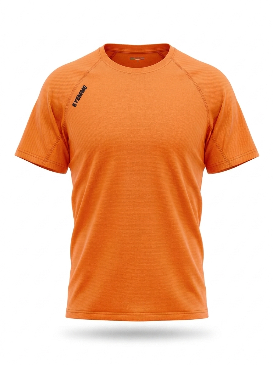 syemme t-shirt sportiva running poliestere uomo arancio fluo - foto 1