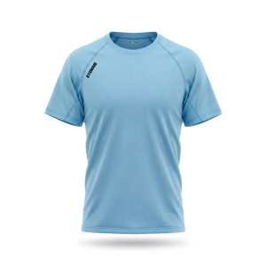 T-shirt sportiva running poliestere uomo celeste