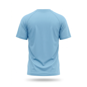 T-shirt sportiva running poliestere uomo celeste