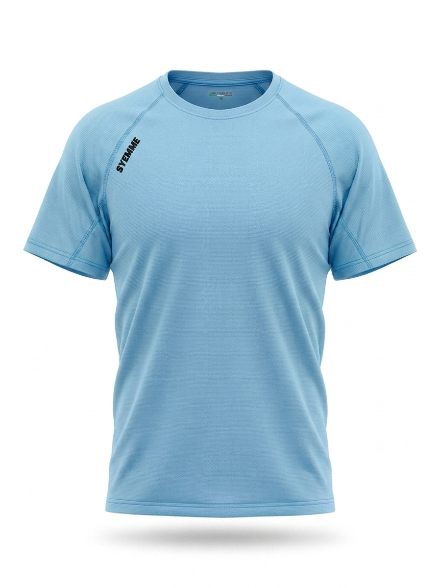 syemme t-shirt sportiva running poliestere bambino celeste - foto 1