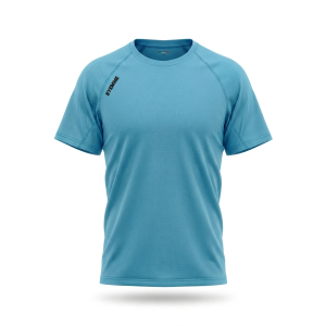 T-shirt sportiva running poliestere uomo turchese
