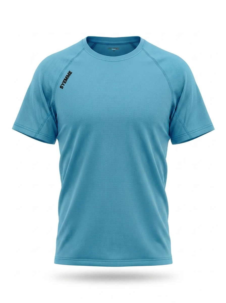 syemme t-shirt sportiva running poliestere uomo turchese - foto 1
