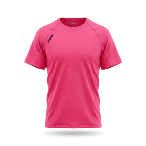 T-shirt sportiva running poliestere uomo rosa fluo