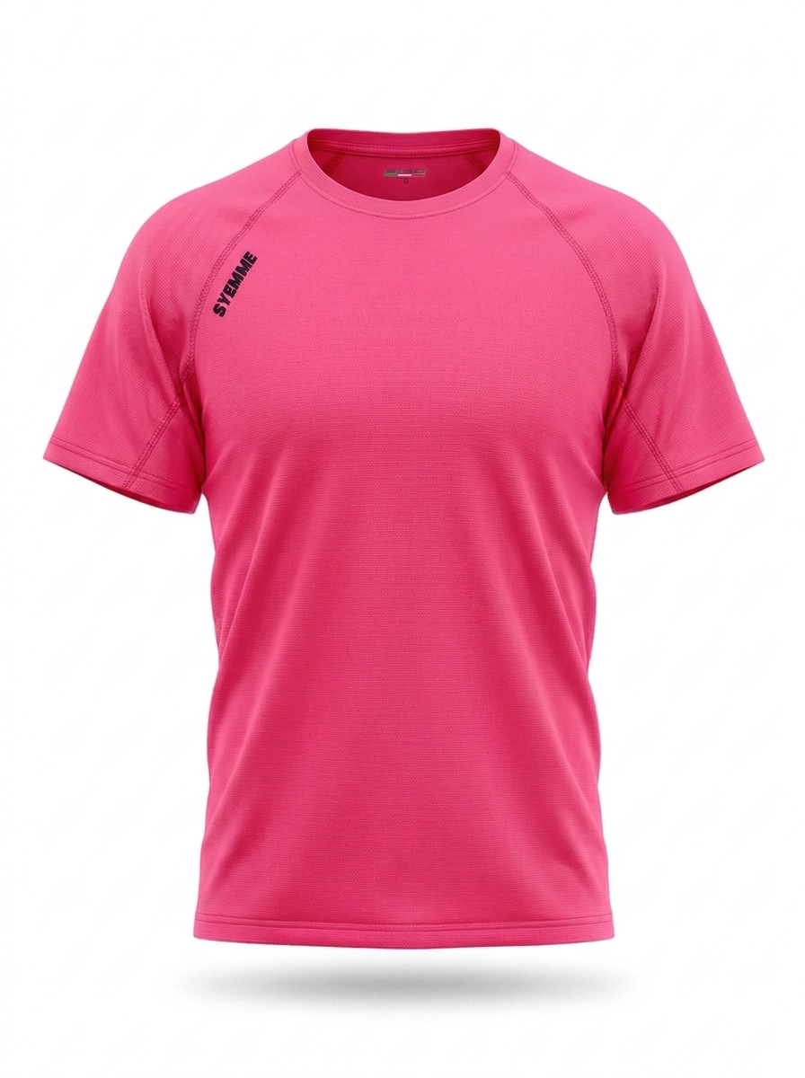 syemme t-shirt sportiva running poliestere uomo rosa fluo - foto 1