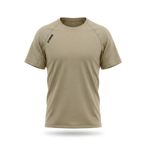 T-shirt sportiva running poliestere uomo sabbia scuro