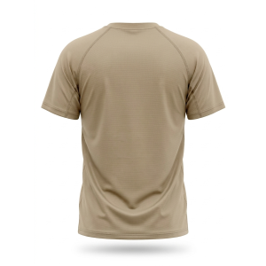 T-shirt sportiva running poliestere uomo sabbia scuro