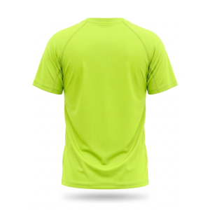 T-shirt sportiva running poliestere uomo gialla fluo