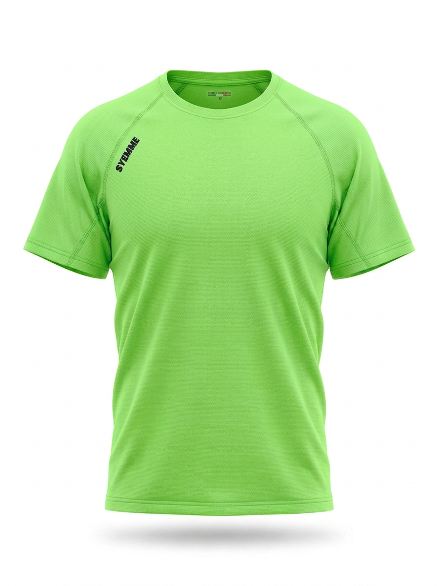 syemme t-shirt sportiva running poliestere uomo verde fluo - foto 1