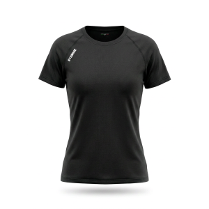 T-shirt sportiva running poliestere donna nera