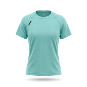 T-shirt sportiva running poliestere donna celeste