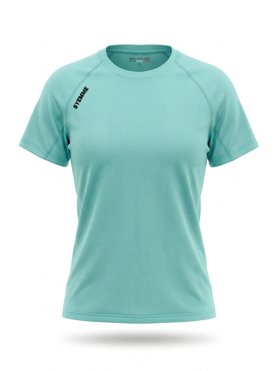 syemme t-shirt sportiva running poliestere donna celeste - foto 1