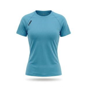 T-shirt sportiva running poliestere donna turchese