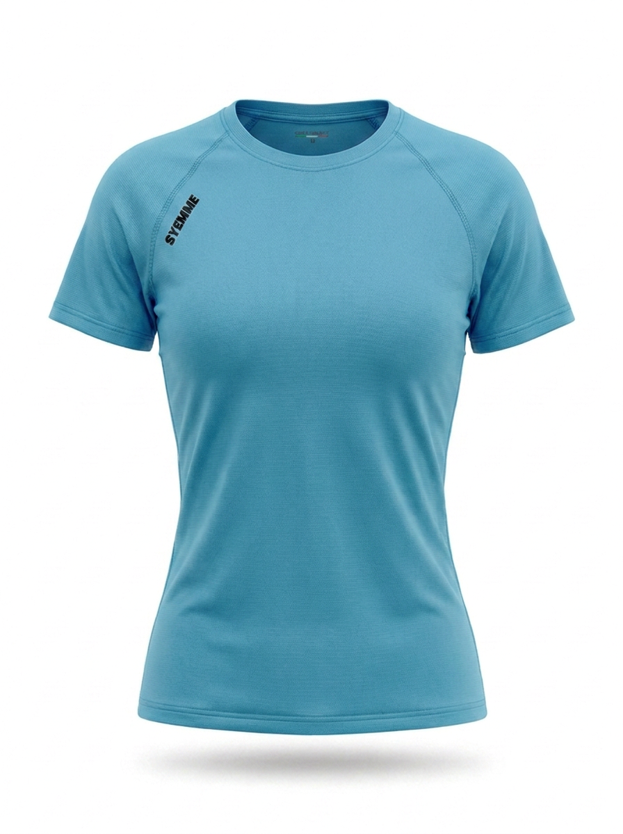 syemme t-shirt sportiva running poliestere donna turchese - foto 1
