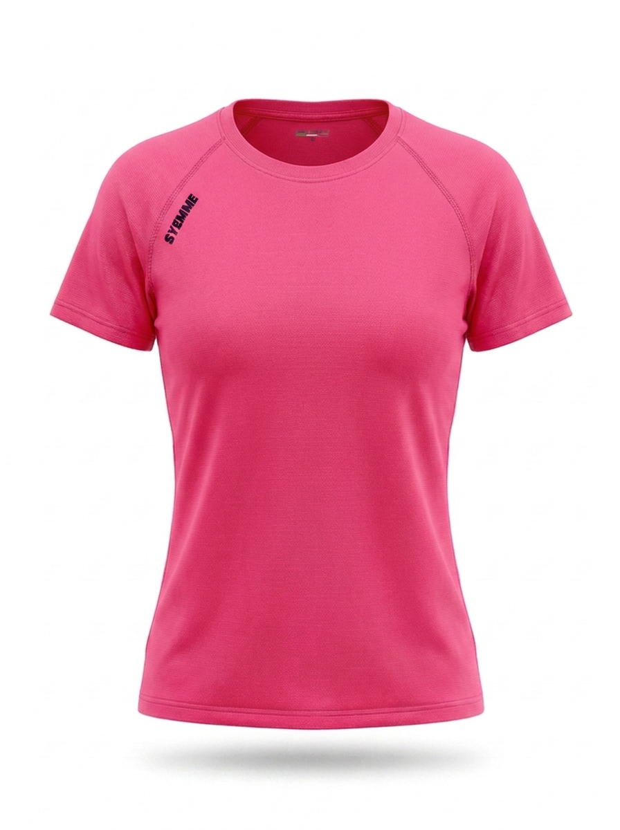 syemme t-shirt sportiva running poliestere donna rosa fluo - foto 1