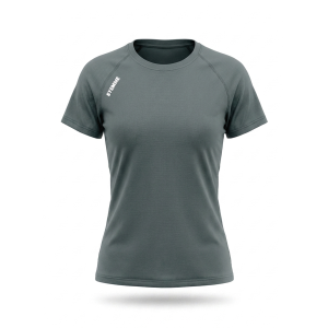 T-shirt sportiva running poliestere donna verde militare