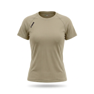 T-shirt sportiva running poliestere donna sabbia