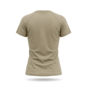 T-shirt sportiva running poliestere donna sabbia