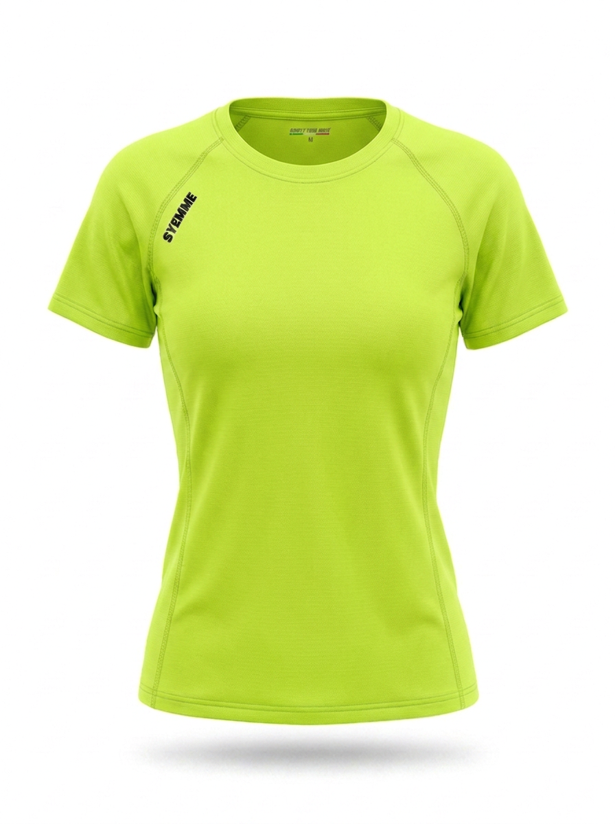 syemme t-shirt sportiva running poliestere donna giallo fluo - foto 1