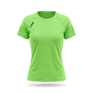 T-shirt sportiva running poliestere donna verde fluo