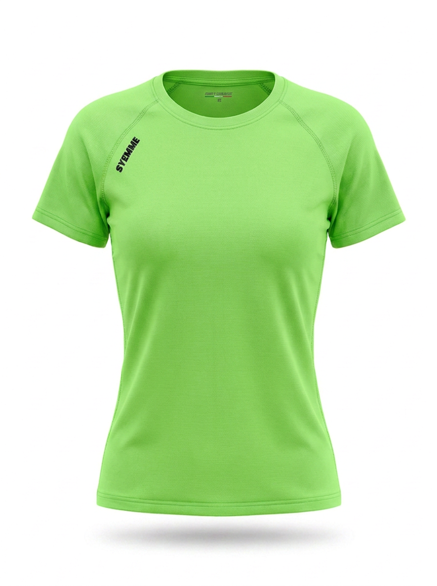 syemme t-shirt sportiva running poliestere donna verde fluo - foto 1