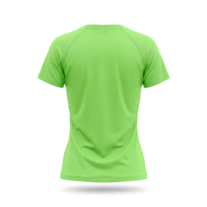 T-shirt sportiva running poliestere donna verde fluo