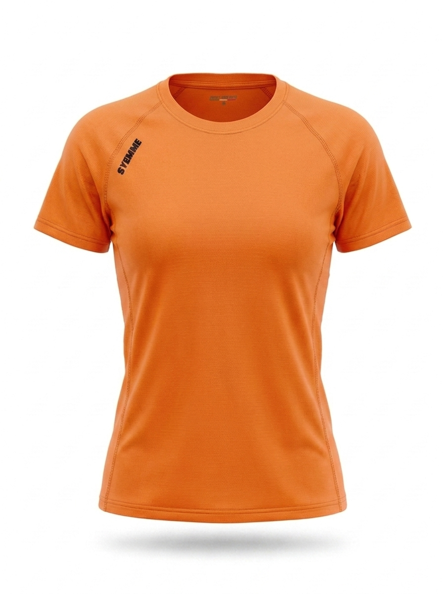 syemme t-shirt sportiva running poliestere donna arancio fluo - foto 1