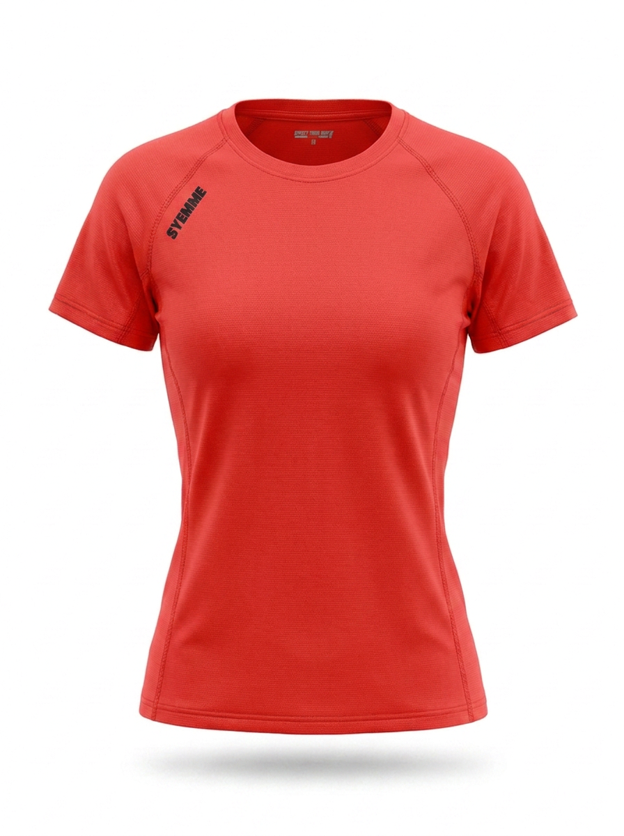 syemme t-shirt sportiva running poliestere donna corallo fluo - foto 1