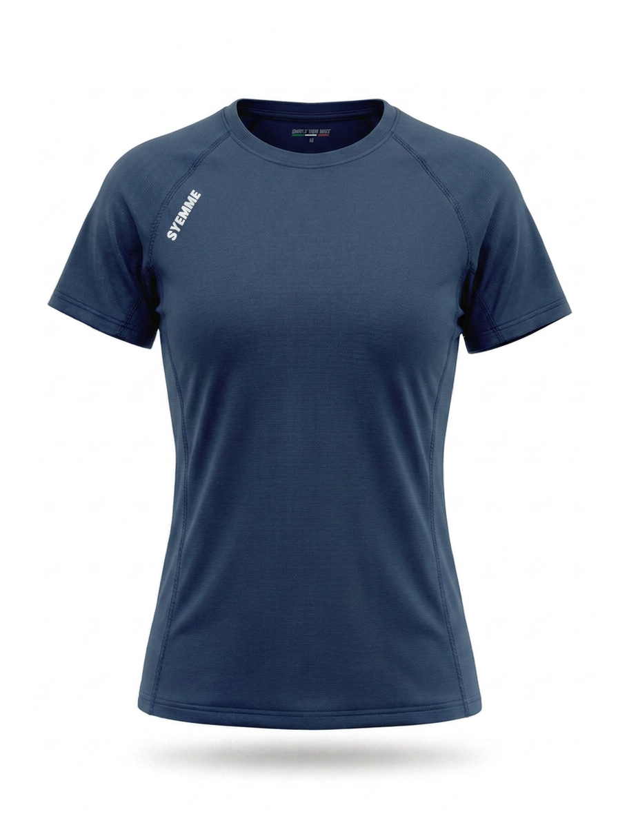 syemme t-shirt sportiva running poliestere donna blu navy - foto 1
