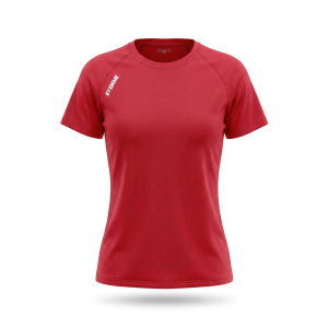 T-shirt sportiva running poliestere donna rossa