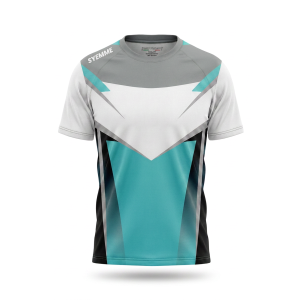 T-shirt padel sublimatico grigio / celeste
