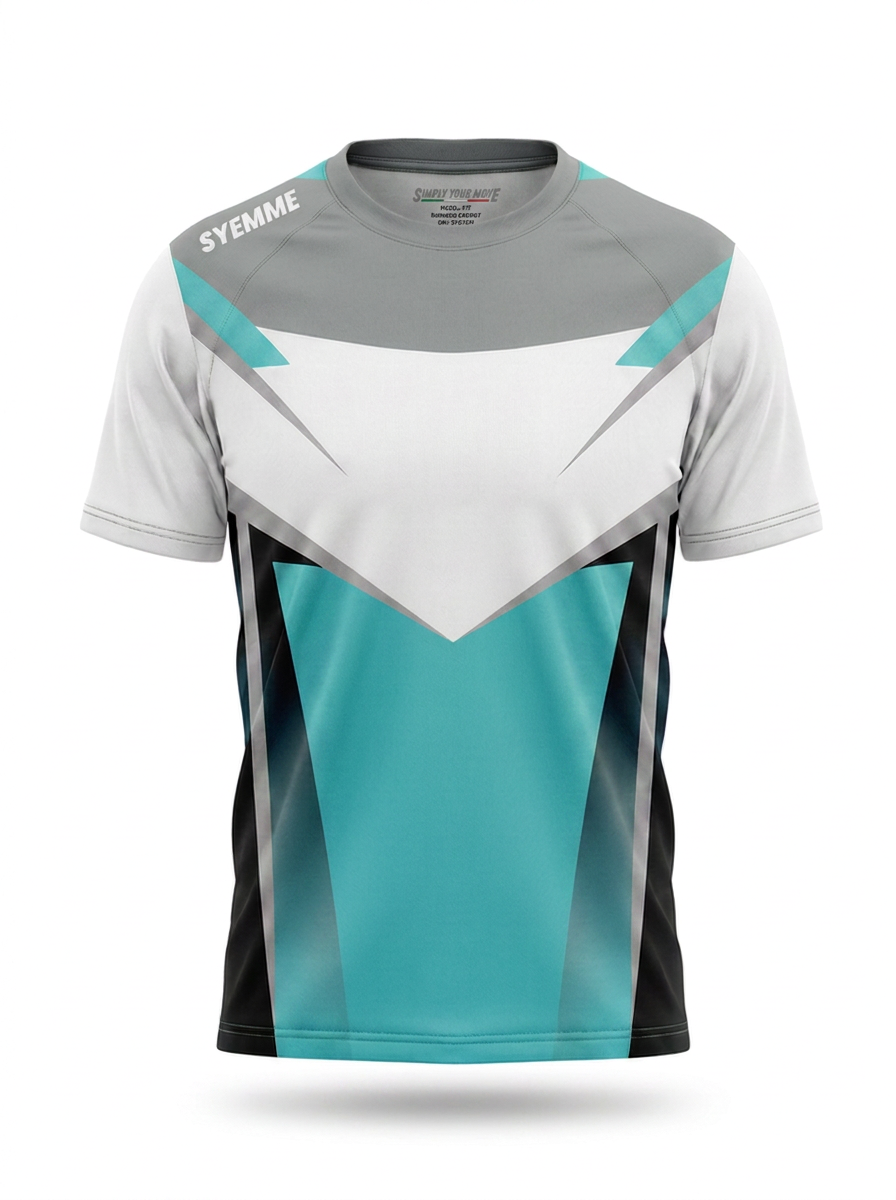 syemme t-shirt padel sublimatico grigio / celeste - foto 1