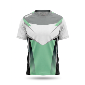 T-shirt padel sublimatico grigio / verde