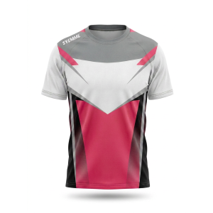 T-shirt padel sublimatico grigio / rosso