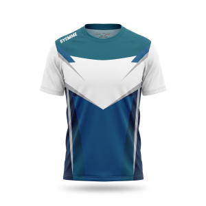 T-shirt padel sublimatico turchese / navy