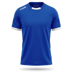 T-shirt sportiva calcio blu royal / bianco
