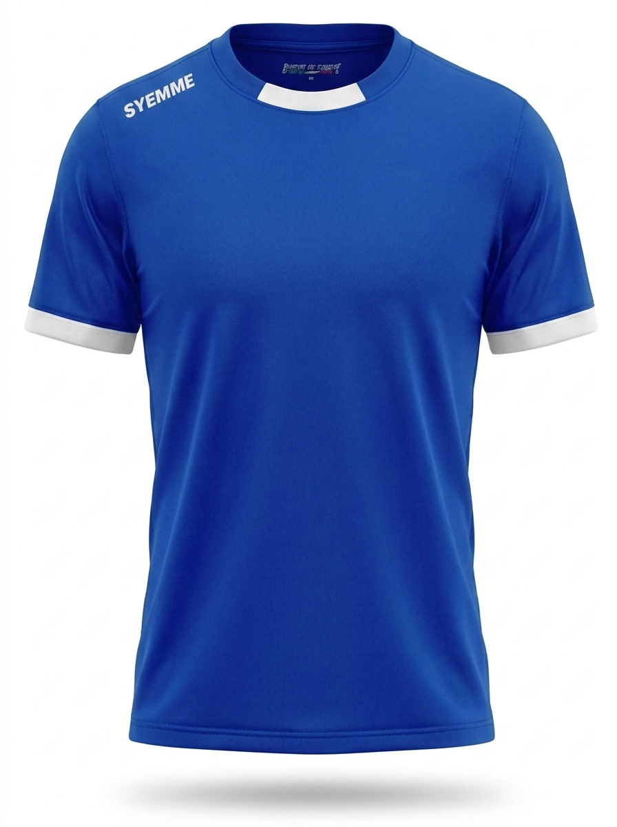 syemme t-shirt sportiva calcio blu royal / bianco - foto 1