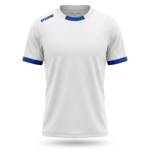 T-shirt sportiva calcio bianco / blu royal