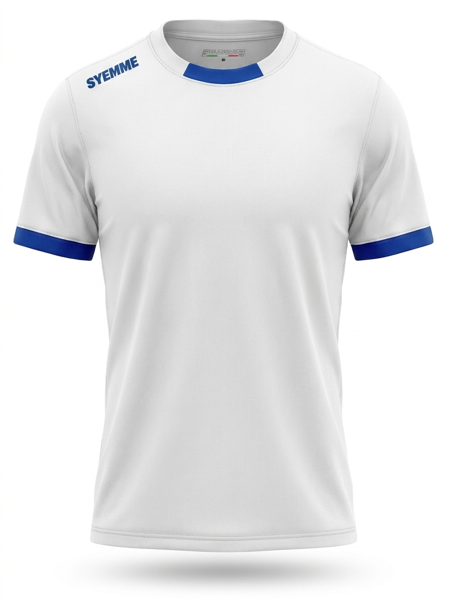 syemme t-shirt sportiva calcio bianco / blu royal - foto 1