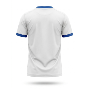 T-shirt sportiva calcio bianco / blu royal