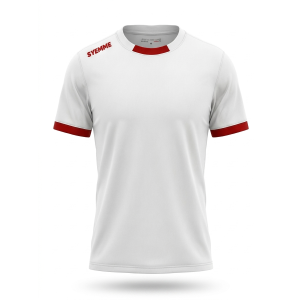 T-shirt sportiva calcio bianco-rossa
