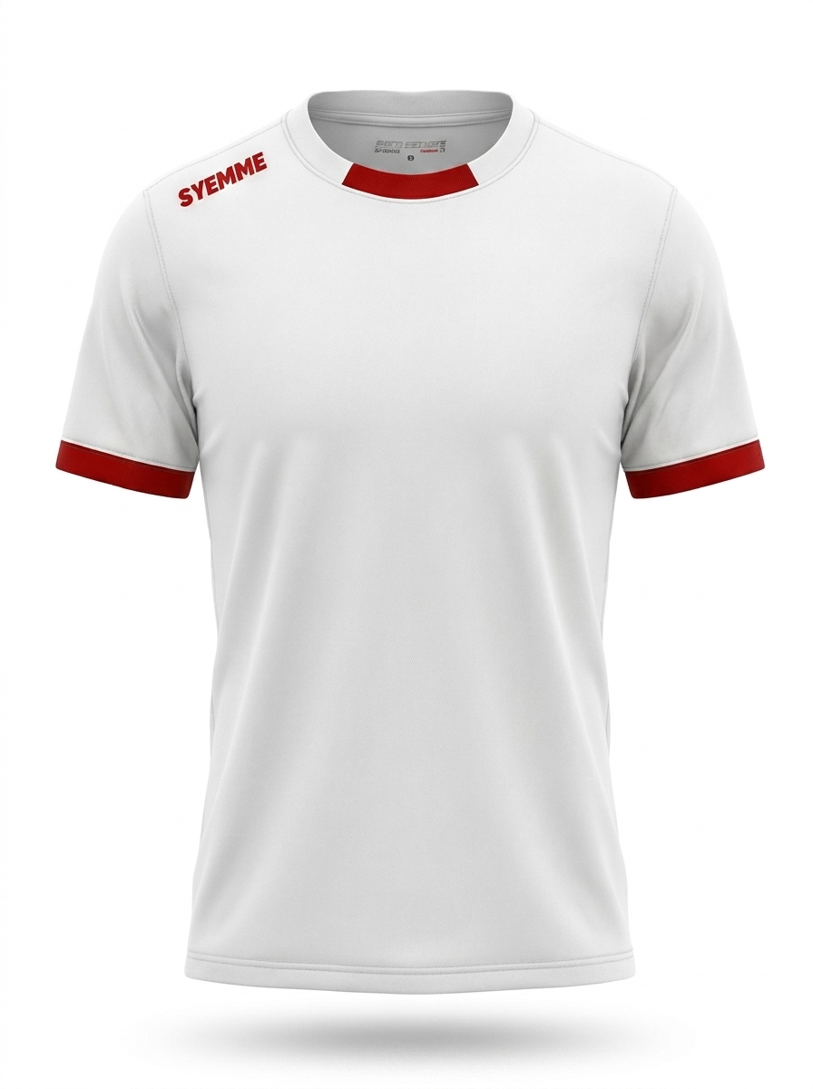 syemme t-shirt sportiva calcio bianco-rossa - foto 1
