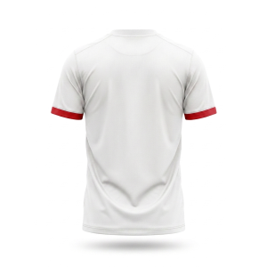 T-shirt sportiva calcio bianco-rossa