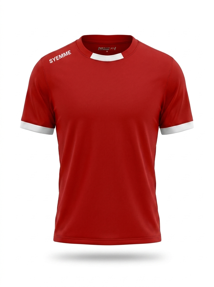 syemme t-shirt sportiva calcio rosso-bianco - foto 1