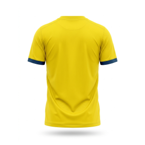 T-shirt sportiva calcio giallo-blu royal