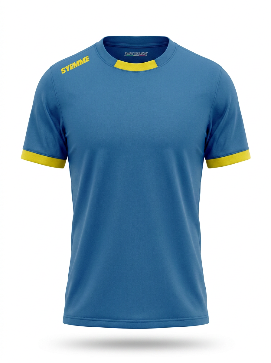 syemme t-shirt sportiva calcio blu royal-giallo - foto 1
