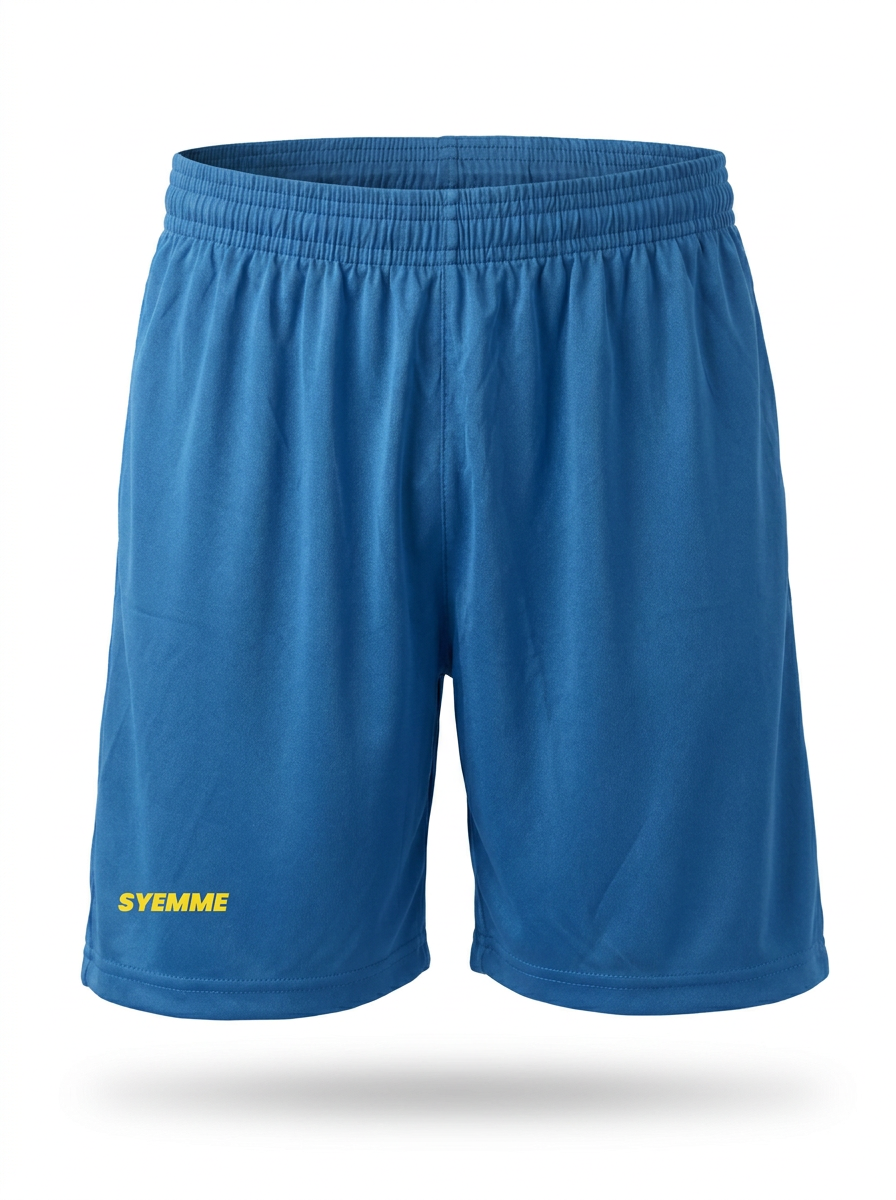 syemme pantaloncino sportivo calcio blu royal / giallo - foto 1