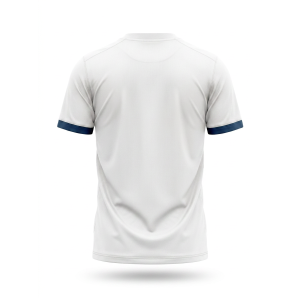 T-shirt sportiva calcio bianco-blu navy