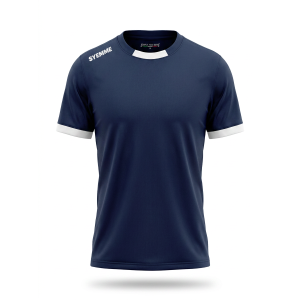 T-shirt sportiva calcio blu navy-bianco