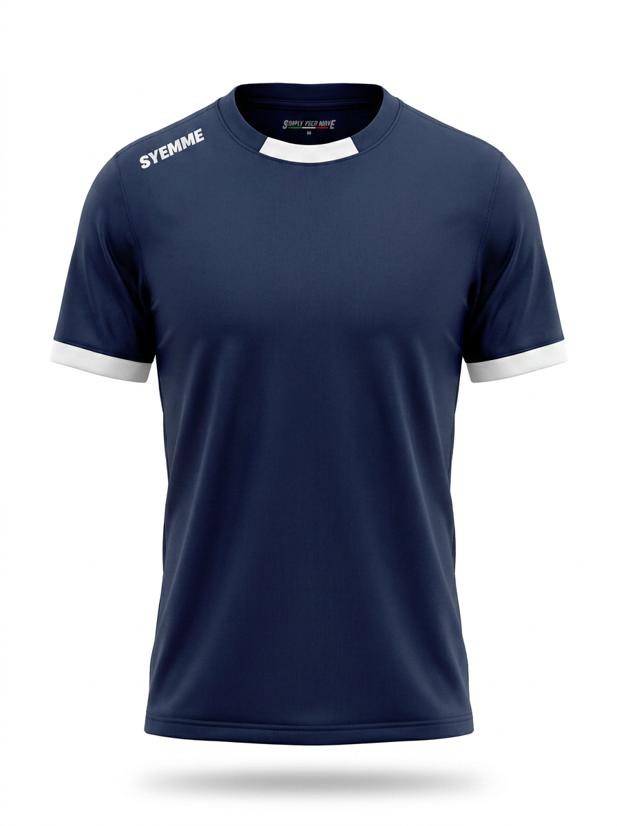 syemme t-shirt sportiva calcio blu navy-bianco - foto 1